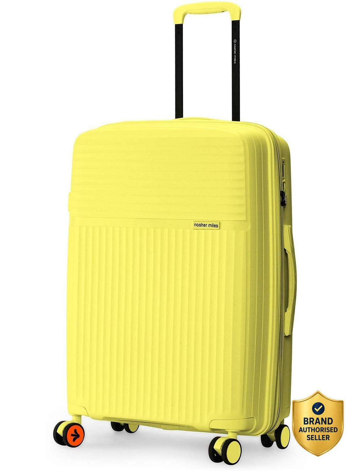 Image of NASHER MILES Krabi Expander Hardside Polypropylene Check-in Yellow 65cm Trolley Bag Expandable Check-in Suitcase 8 Wheels - 24 inch
