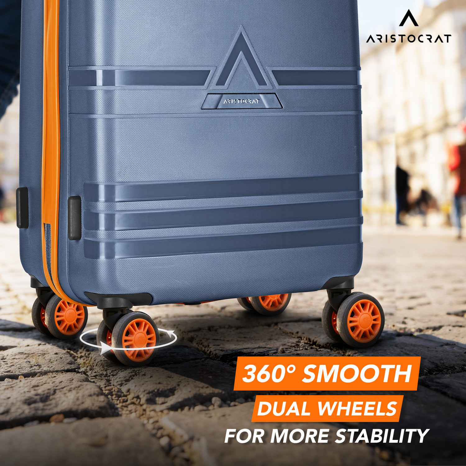 Image of ARISTOCRAT Airstop Max Hard Side Luggage | Trolley Bag With Flushed Combination Lock Check-in Suitcase 4 Wheels - 25 Inch