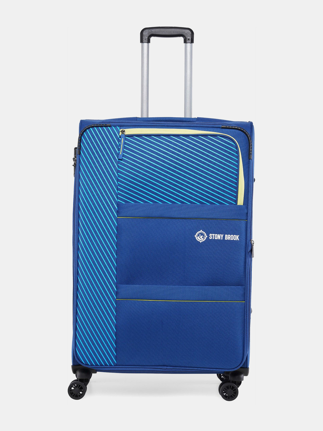 Stony Brook by Nasher Miles Stream Soft-Sided Polyester Check-in Luggage Blue 28 inch |75cm Trolley Bag Expandable Check-in Suitcase 8 Wheels - 28 inc