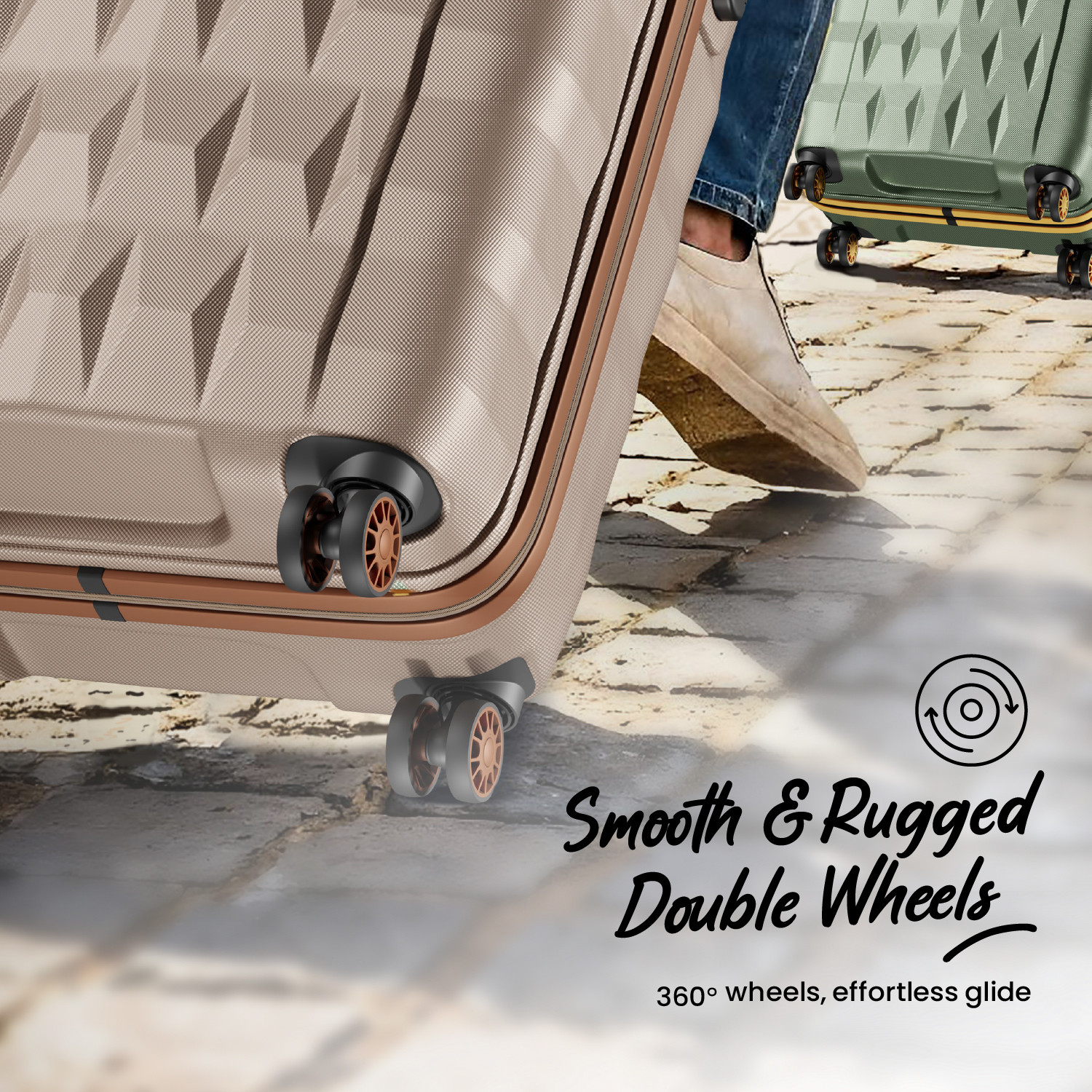 Image of ARISTOCRAT Comet Cabin Trolley Bag | Small Hard Luggage with Combination Lock Cabin Suitcase 8 Wheels - 22 Inch