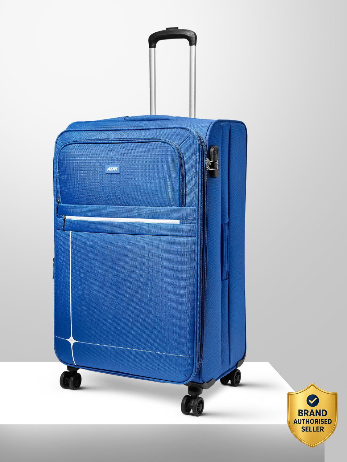 Image of ALFA by VIP Shield Safe Soft Body Luggage | Expandable Trolley Bag With Combination Lock Expandable Check-in Suitcase 8 Wheels - 31 Inch
