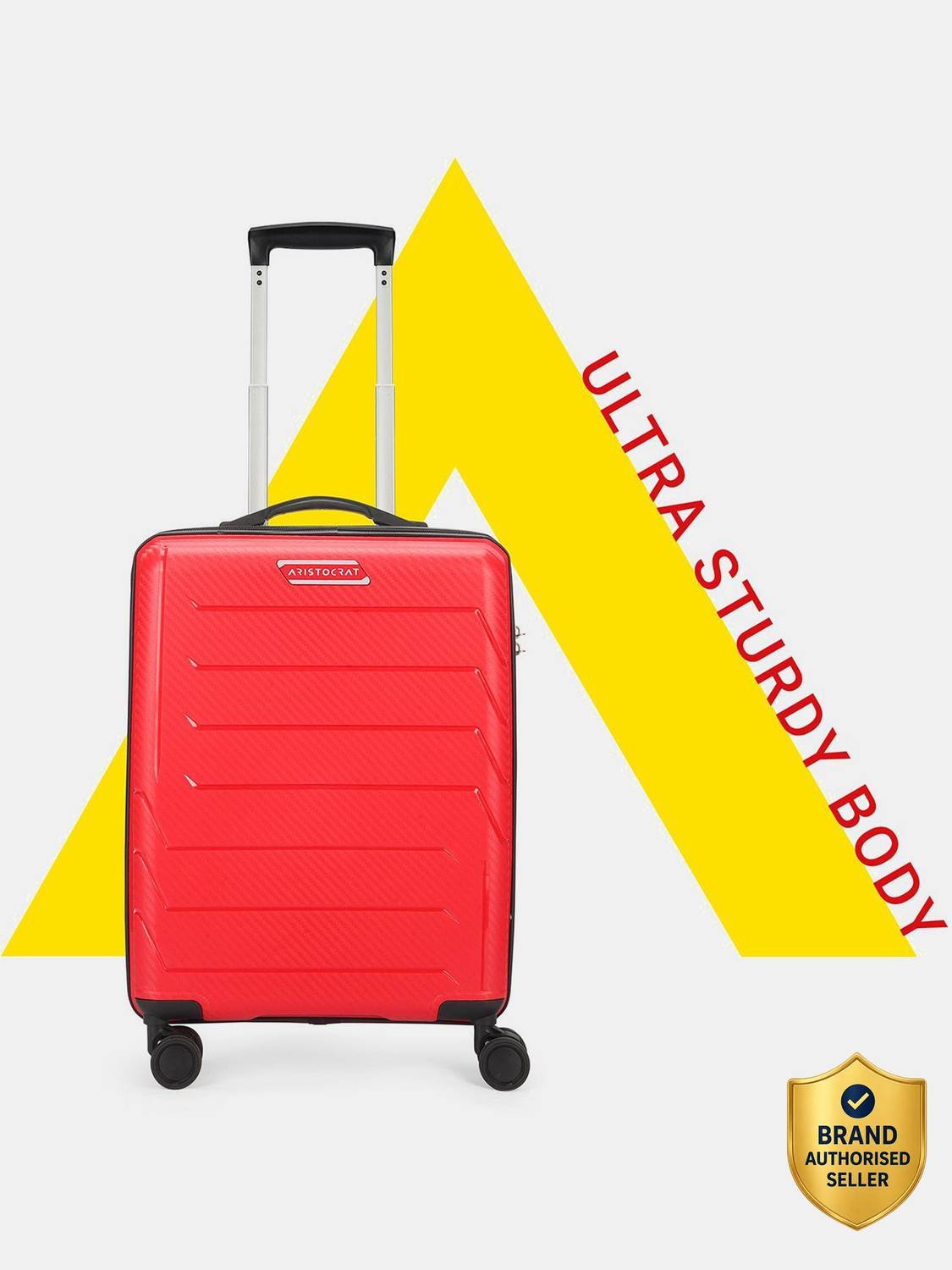 ARISTOCRAT CHROMA 8W(N) STROLLY CABIN 360 RED Check-in Suitcase 8 Wheels - 22 Inch