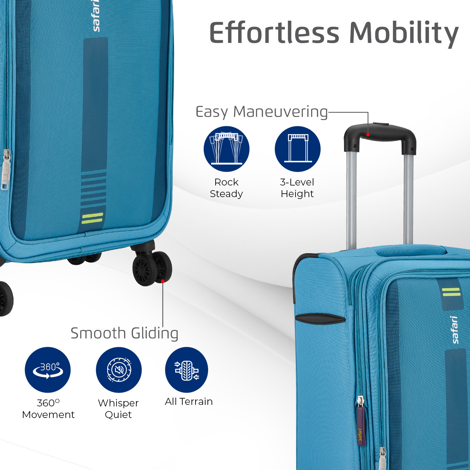 Image of SAFARI GAMMA NEO 65 4W TEAL Expandable Check-in Suitcase 4 Wheels - 26 Inches