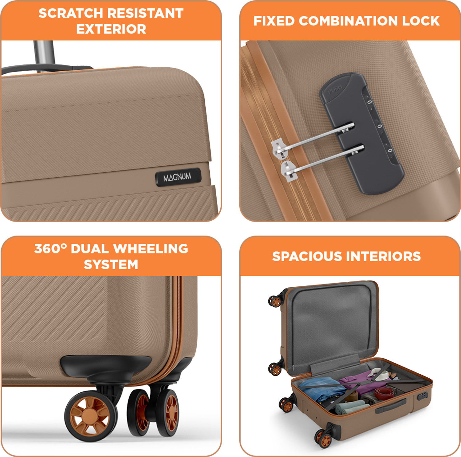 Image of SAFARI Fury 75 4W Fossil Check-in Suitcase 8 Wheels - 30 Inches