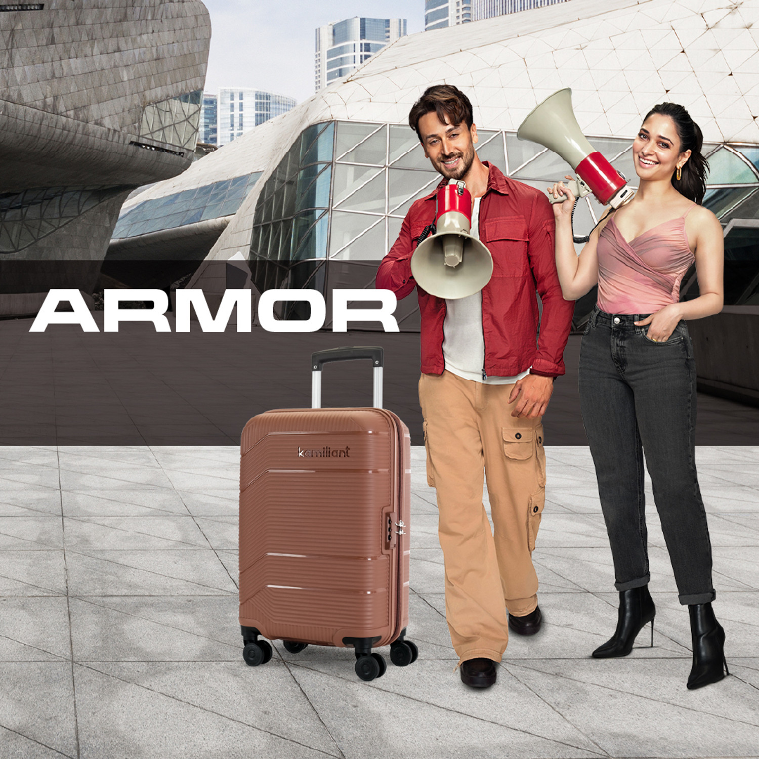 Image of KAMILIANT by American Tourister ARMOR Cabin Suitcase 8 Wheels - 21 inches