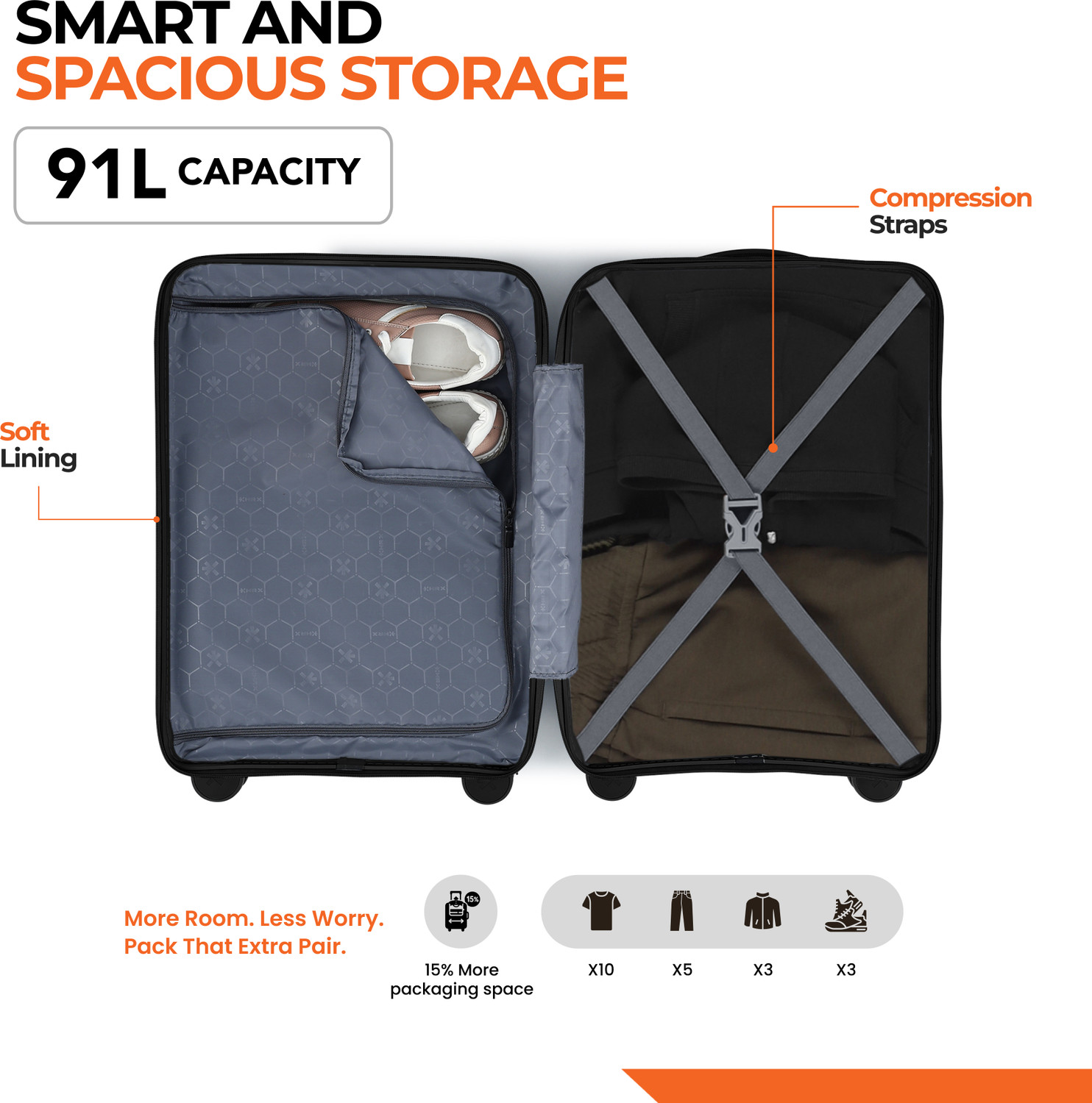 Image of HRX by Hrithik Roshan Zanzibar Check-in Suitcase 8 Wheels - 30 inch