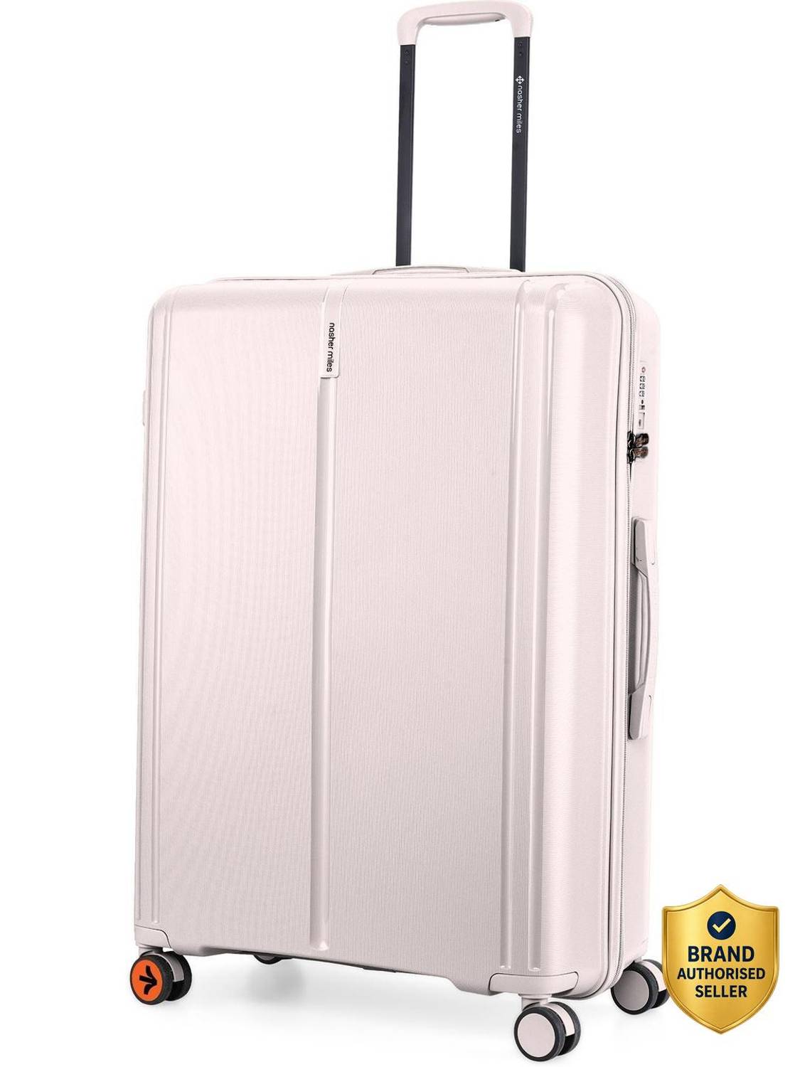 NASHER MILES The Line HardSide Polypropylene Check-in Luggage White 75cm Trolley Bag Check-in Suitcase 8 Wheels - 28 inch