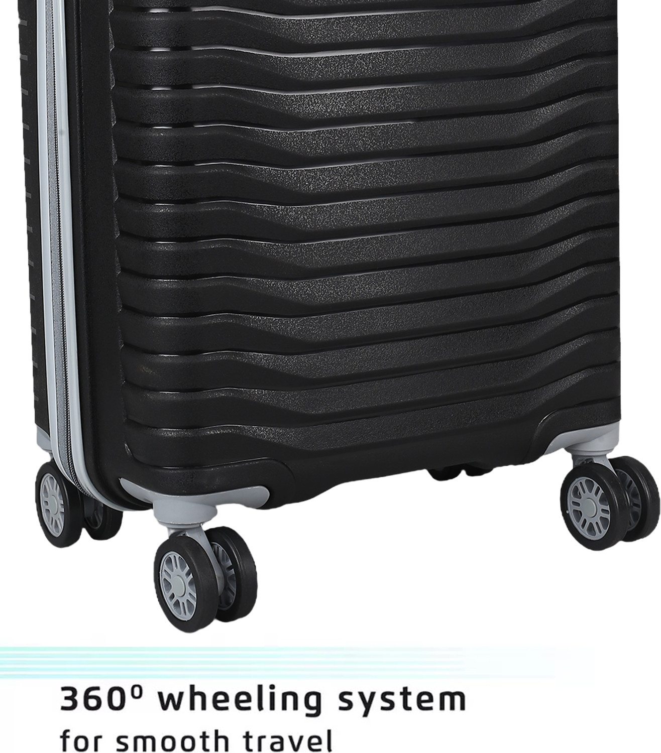 Image of TrekLite Hard Sided,Combination Lock,8 Wheel Trolley Bag For Unisex-Black Cabin & Check-in Set 8 Wheels - 20 inch