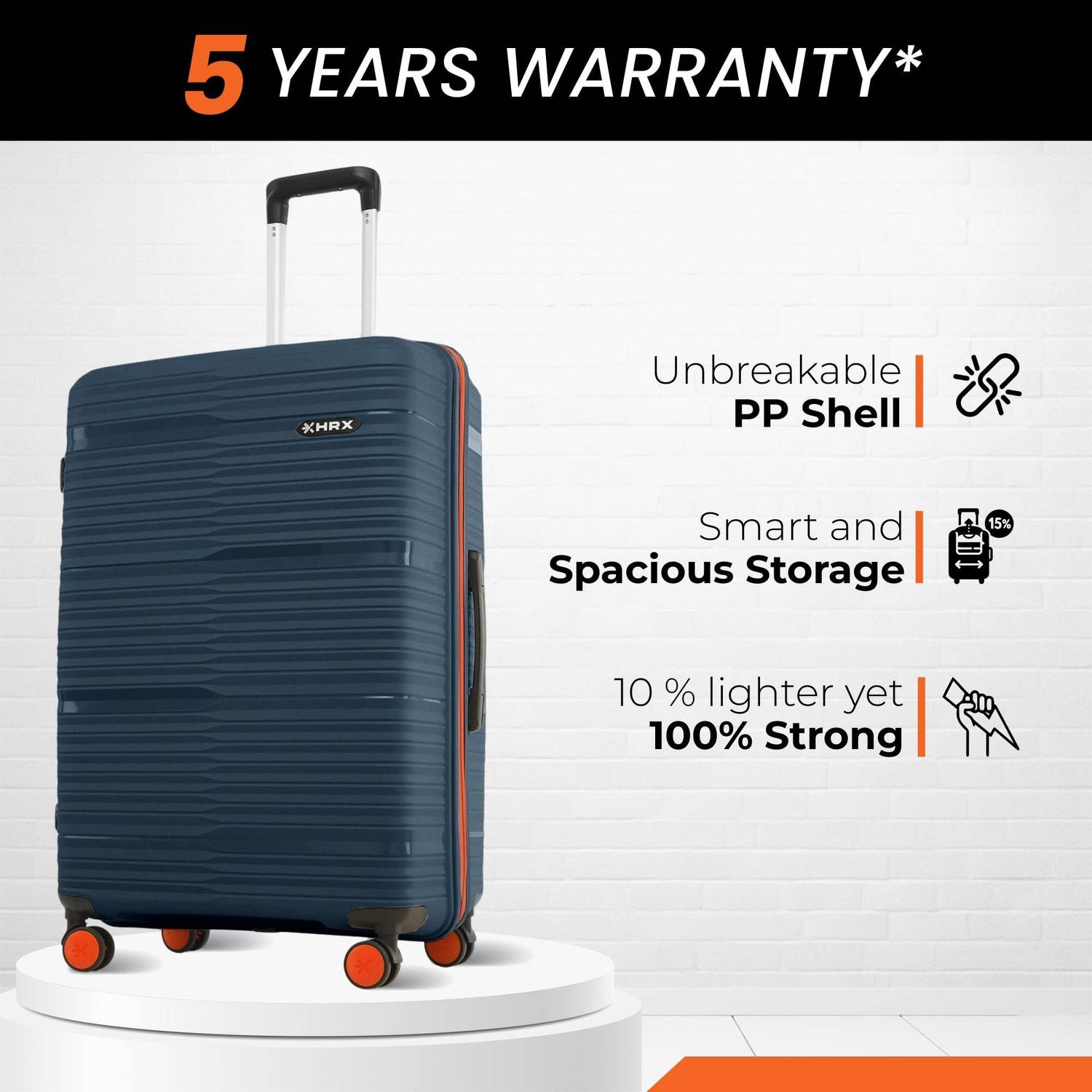 HRX Zanzibar Check-in Suitcase 8 Wheels - 30 inch Blue - Price in