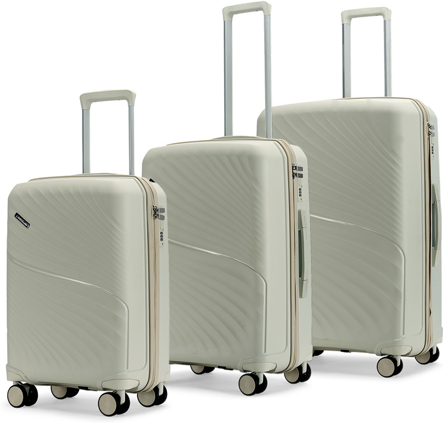 Image of LATTITUDE by Provogue MERIDIAN 55 /65 /75 8W GHOST GREY /LIMESTONE GREY Cabin & Check-in Set 8 Wheels - 28 inch