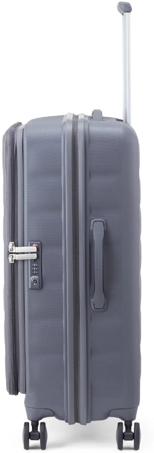 Image of AMERICAN TOURISTER Premium front open expandable Suitcase trolley bag with 8 Wheels, TSA lock Expandable Check-in Suitcase 8 Wheels - 27 inch