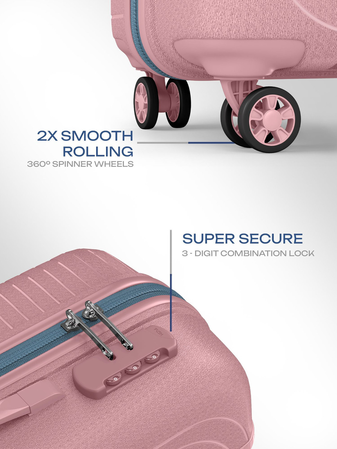 Image of SAFARI ECLIPSE NEO 75 4W ROSE GOLD Check-in Suitcase 8 Wheels - 30 Inches