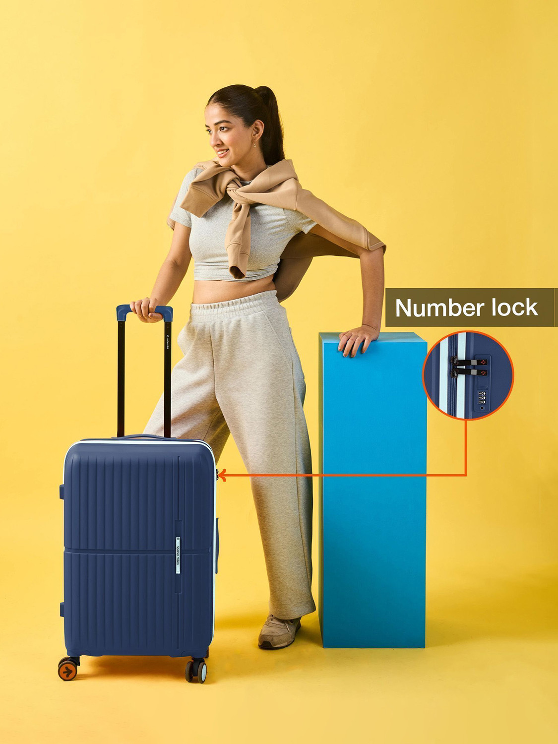 Image of NASHER MILES Springfield Hard-Sided Polypropylene Luggage Set of 2 Trolley Bag for Travel Cabin & Check-in Set 8 Wheels - 24 inch