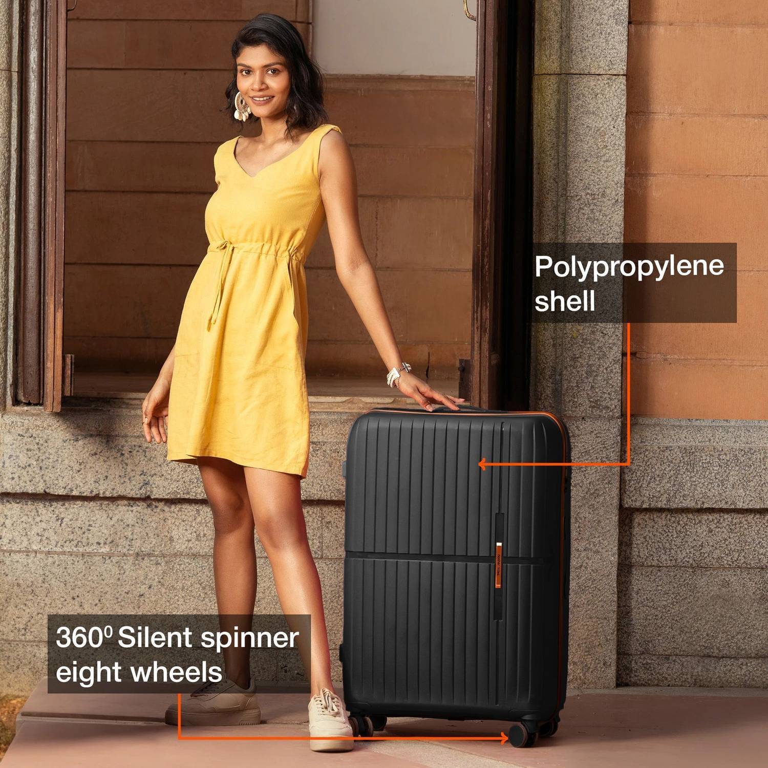 NASHER MILES 3-Piece Black Luggage Set 28 inch Pack of 3 - Image 2