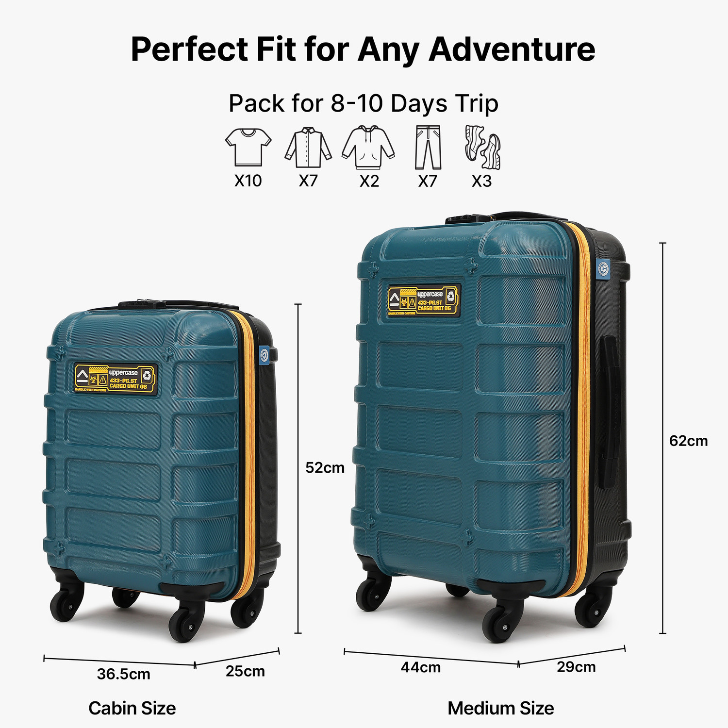 Image of Uppercase Combination Lock & Mesh Convi Cabin & Check-in Set 4 Wheels - 32 inch