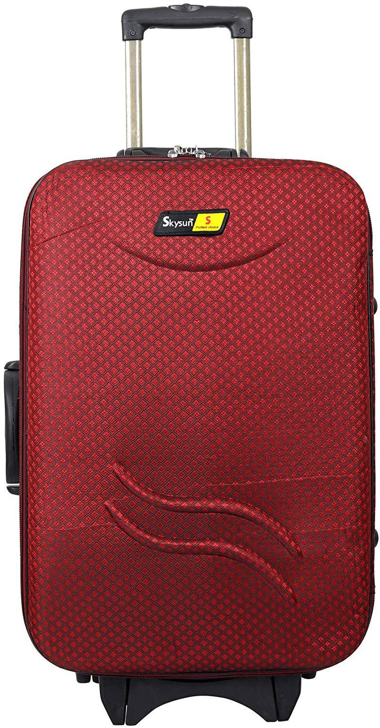 Image of Skysun Antiscratch Polyester Check-in Hard Suitcase with 4 Wheels (S-22-853-R) Expandable Cabin Suitcase 2 Wheels - 22 inch