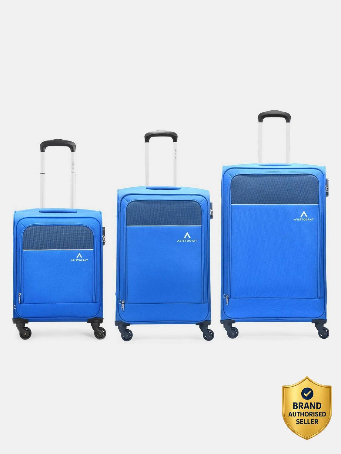 ARISTOCRAT OASIS PLUS4W STR Set of 3 (Small 59cm | Medium 68cm | Large 78cm) - (E) BLUE Cabin & Check-in Set 4 Wheels - 19 Inch Blue - Price in India | Flipkart.com