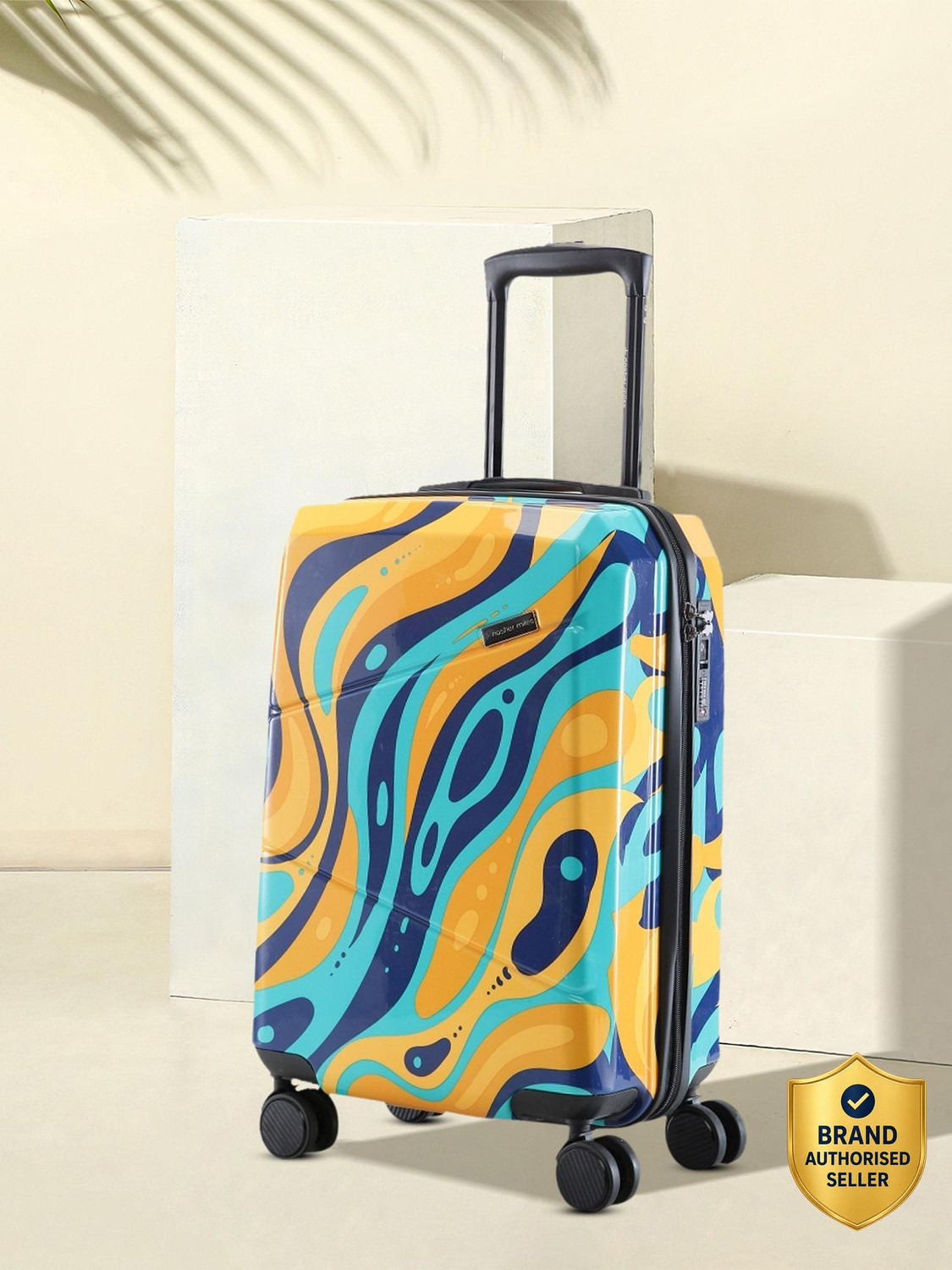 Image of NASHER MILES Manali Polycarbonate Cabin Printed Trolley Bag Cabin Suitcase 8 Wheels - 20 inch