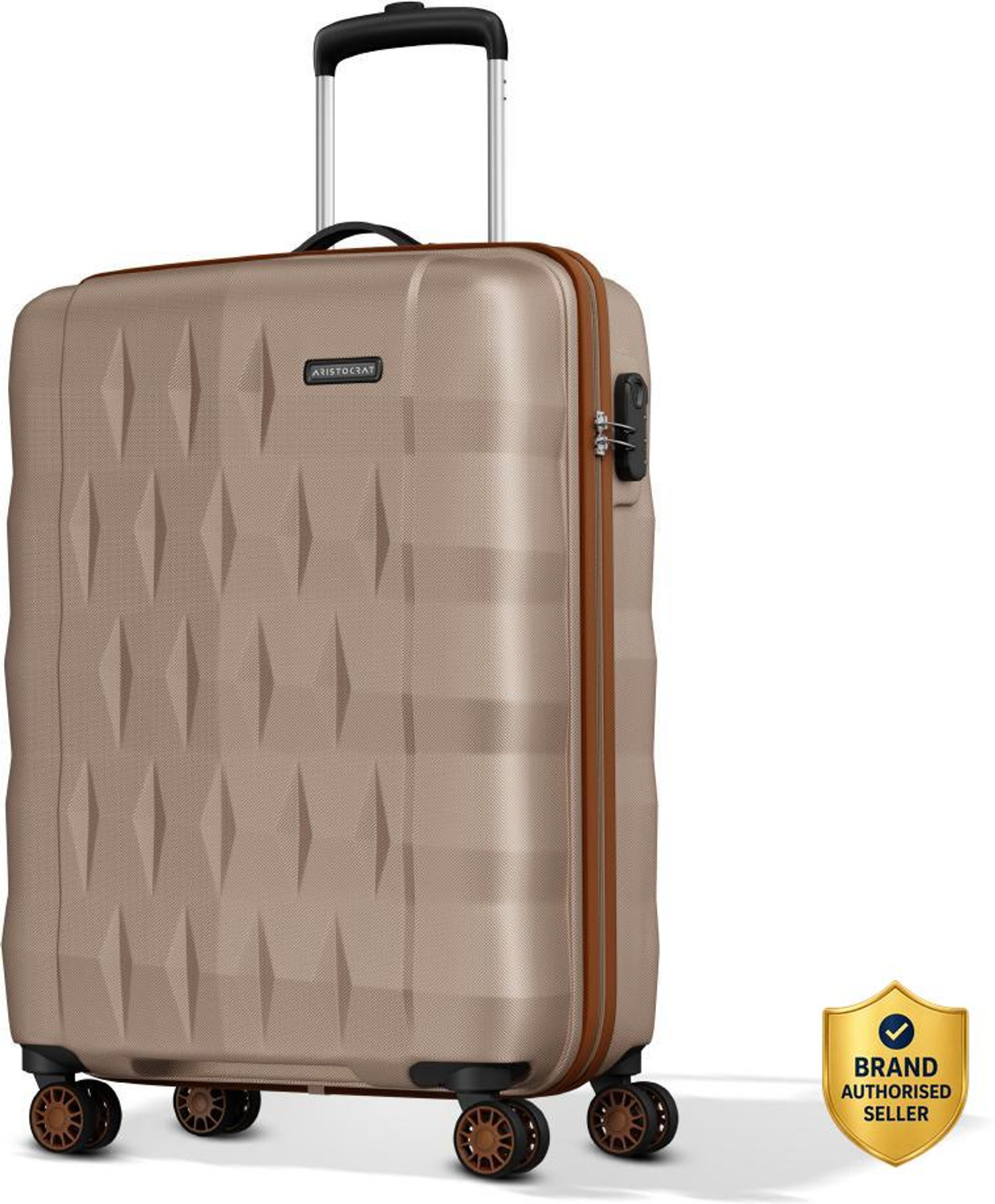 Image of ARISTOCRAT Comet Cabin Trolley Bag | Small Hard Luggage with Combination Lock Cabin Suitcase 8 Wheels - 22 Inch