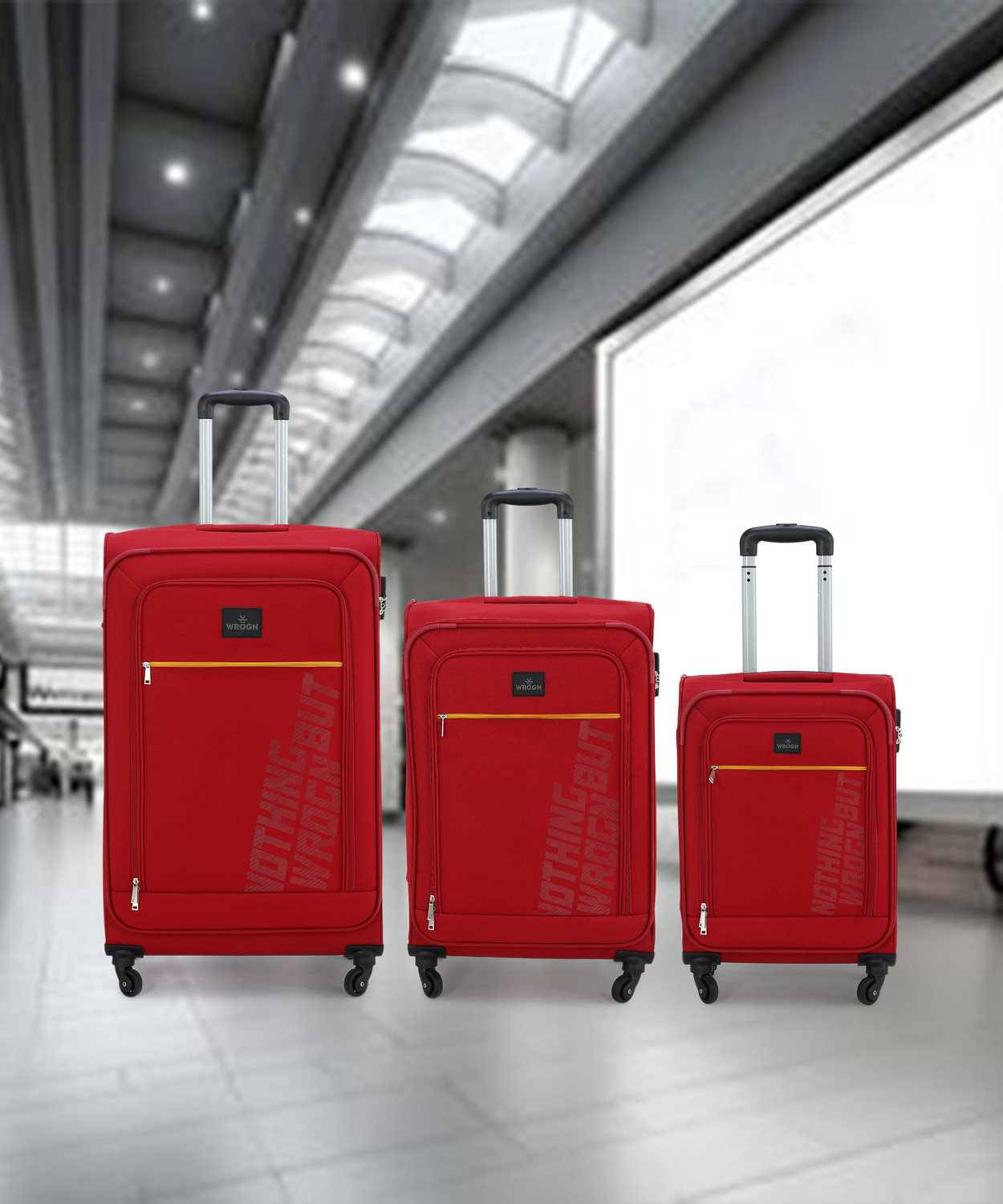 Image of WROGN Popzy Set -3 ( 22 inch+26 inch+30 inch) Cabin & Check-in Set 8 Wheels - 30 Inch