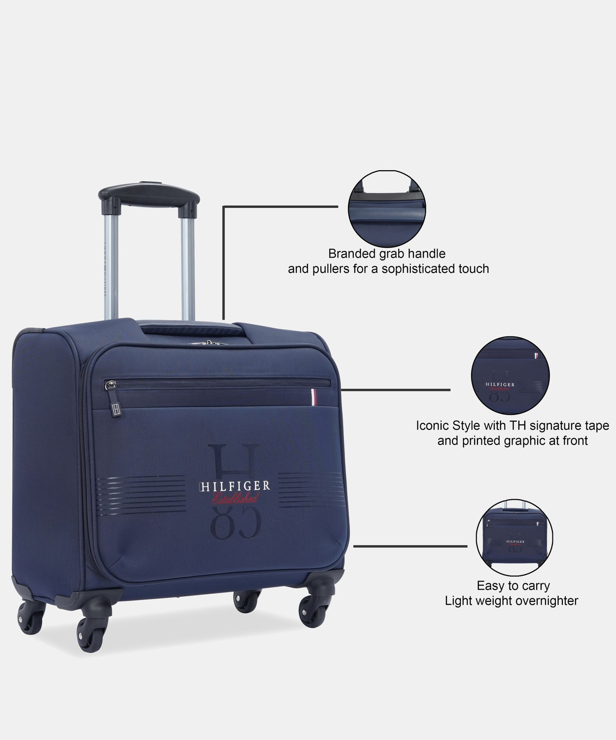 Image of TOMMY HILFIGER Formington Overnighter & Briefcase 8 Wheels - 13 Inch