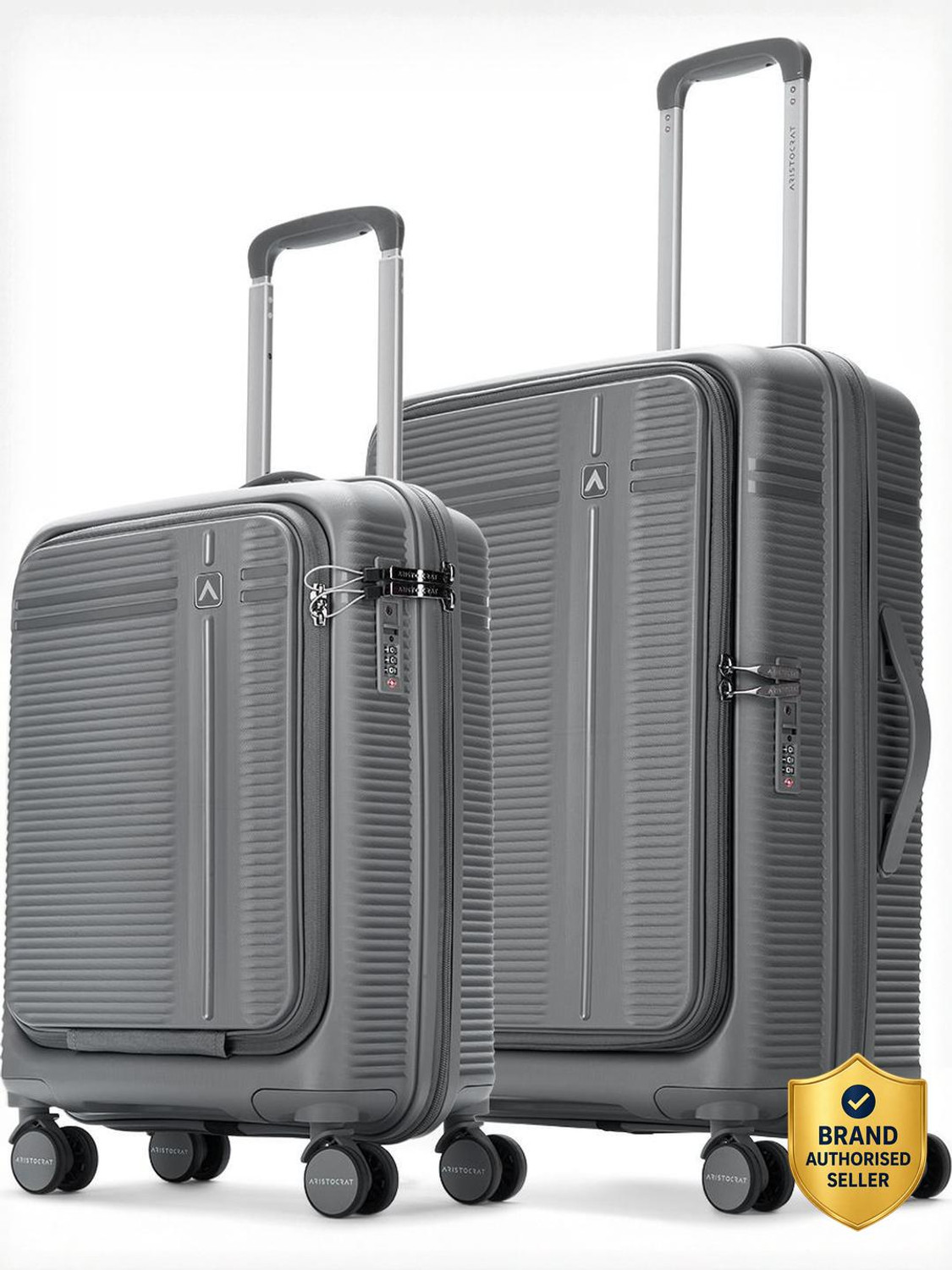 Image of ARISTOCRAT Solana Set of 2 Trolley Bag | Hard Luggage with Laptop Compartment & TSA Lock Cabin & Check-in Set 8 Wheels - 26 inch