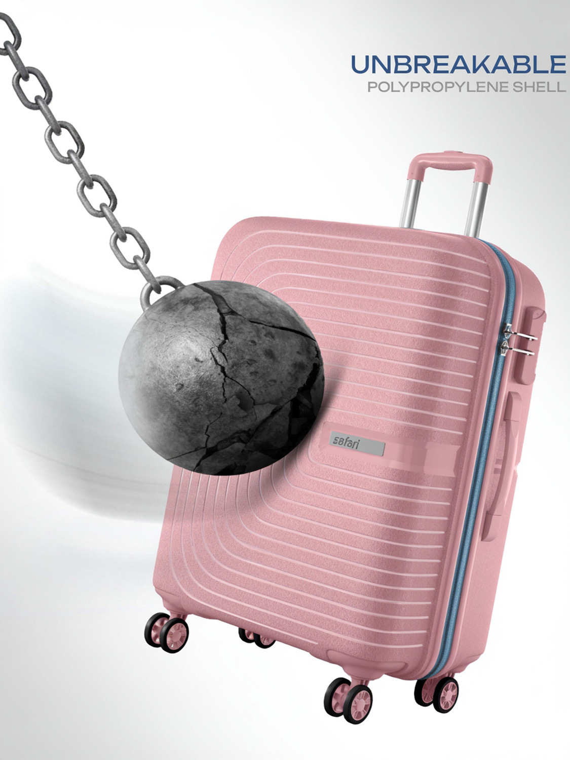 Image of SAFARI ECLIPSE NEO 75 4W ROSE GOLD Check-in Suitcase 8 Wheels - 30 Inches