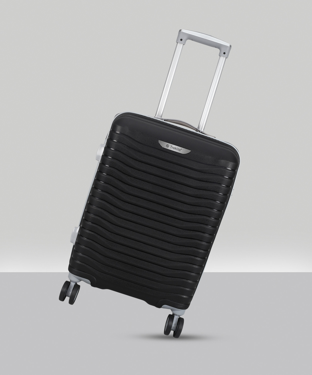 Image of TrekLite Hard Sided,Combination Lock,8 Wheel Trolley Bag For Unisex-Black Cabin & Check-in Set 8 Wheels - 20 inch