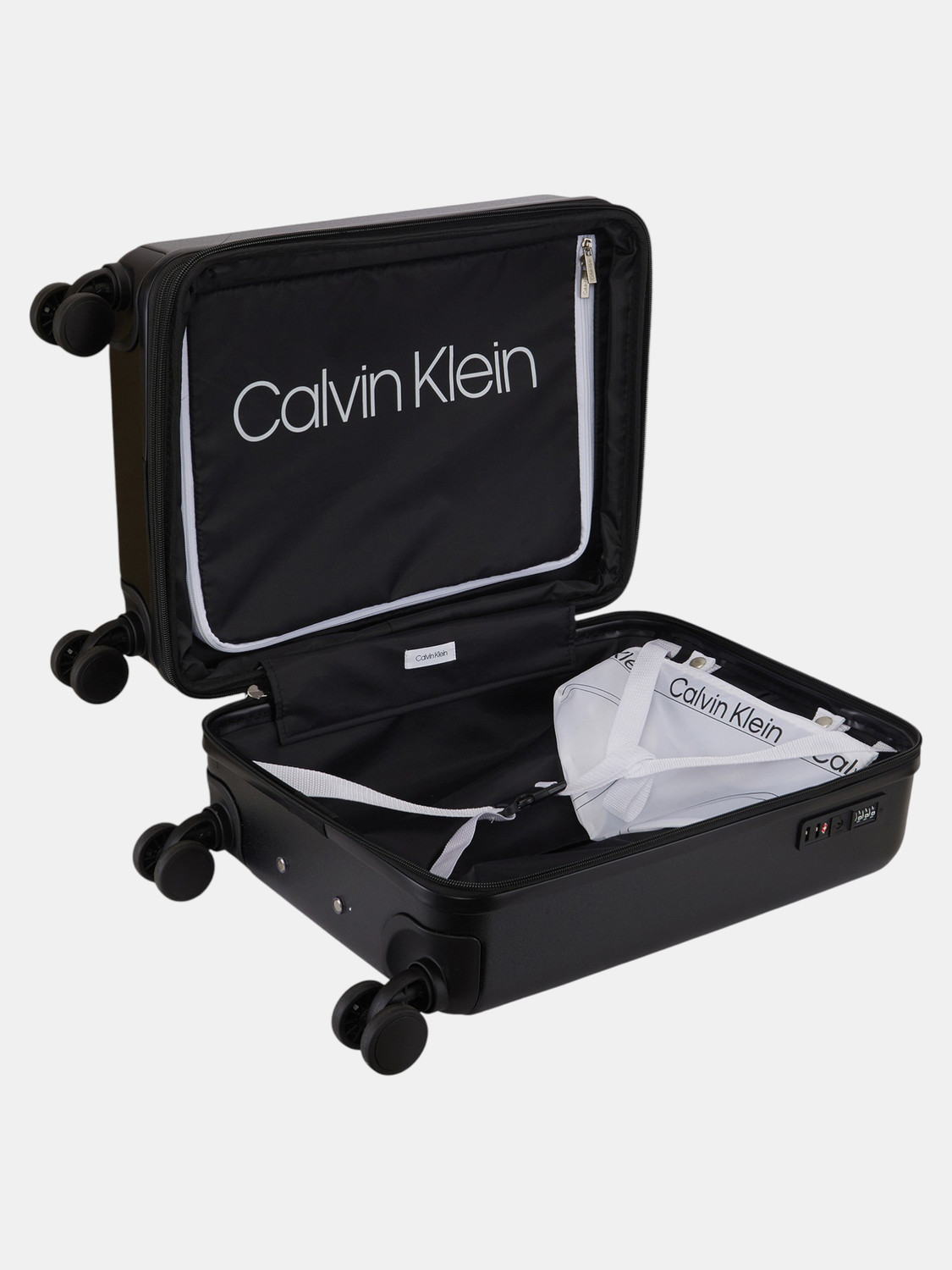 Image of Calvin Klein Small Cabin Suitcase (54 cm) 8 Wheels - HORIZON - Black