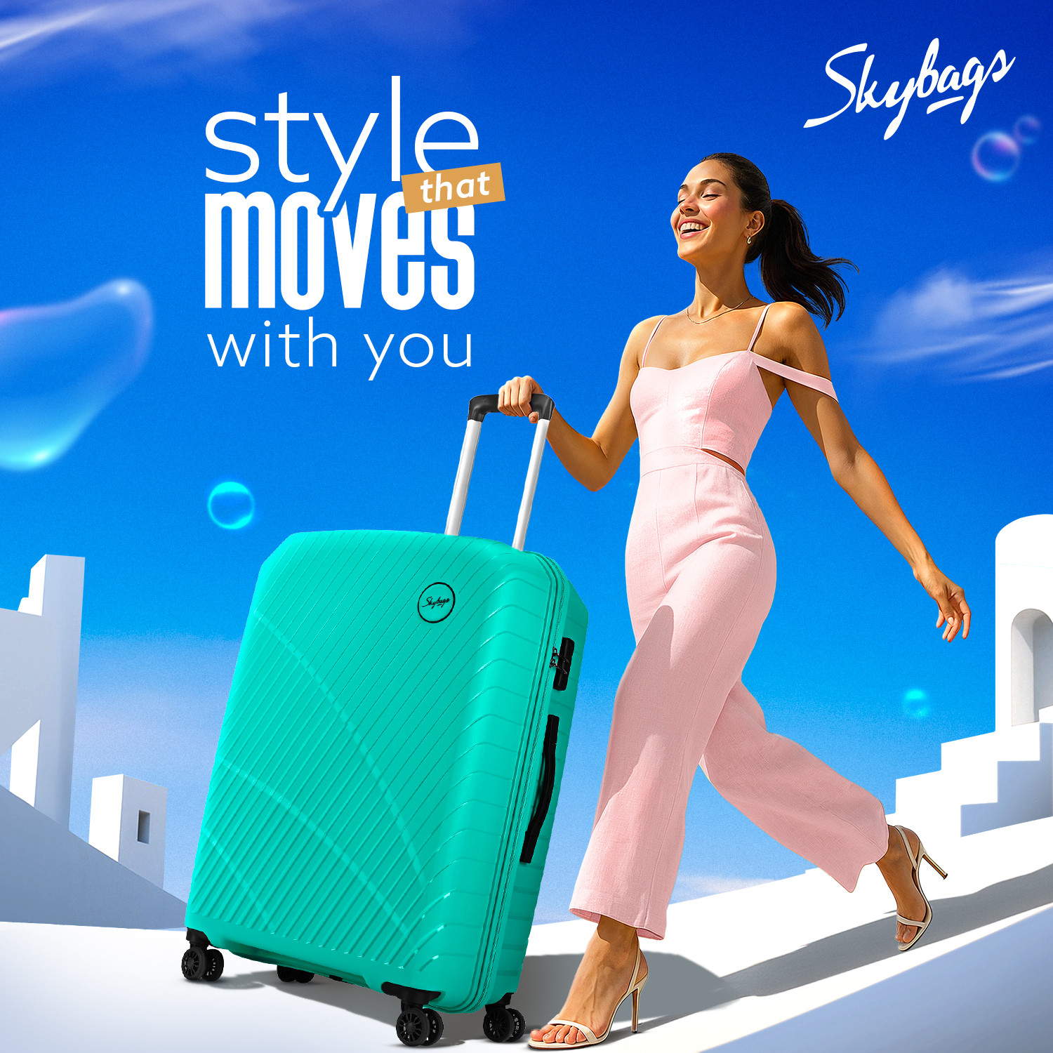 Image of SKYBAGS Streax Set of 3 Trolley Bag 55, 66 & 76cm | Hard Luggage | Combination Lock Cabin & Check-in Set 8 Wheels - 30 inch