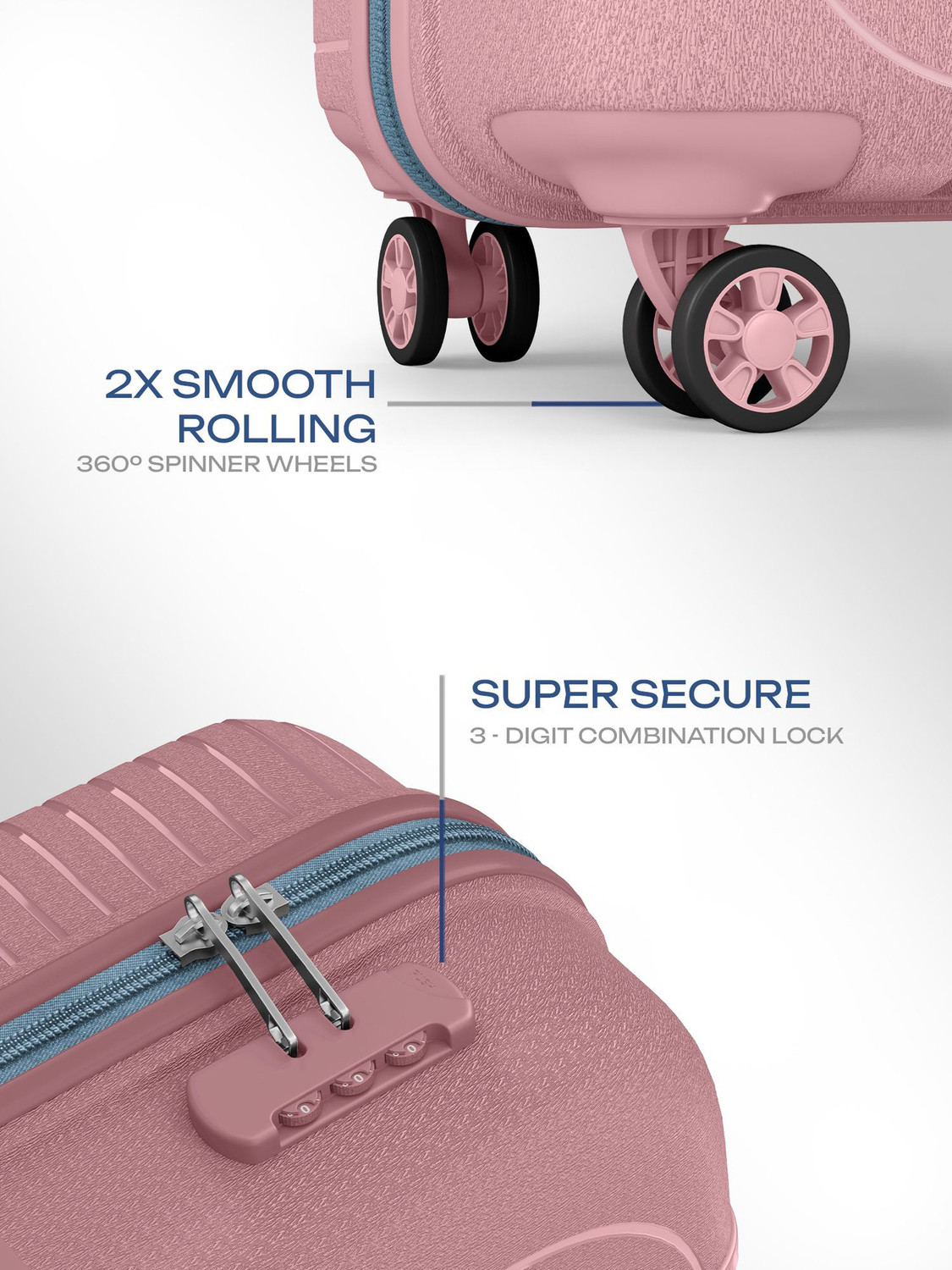 Image of SAFARI ECLIPSE NEO 55 4W ROSE GOLD Cabin Suitcase 8 Wheels - 22 Inches