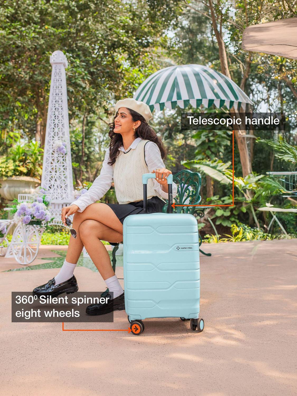 NASHER Paris 24 inch Hard-Sided Spinner Suitcase - Image 4