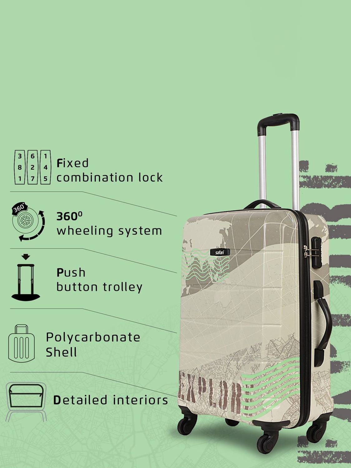 SAFARI EXPLORE 65 26 inch 4 Wheel Suitcase - Image 5