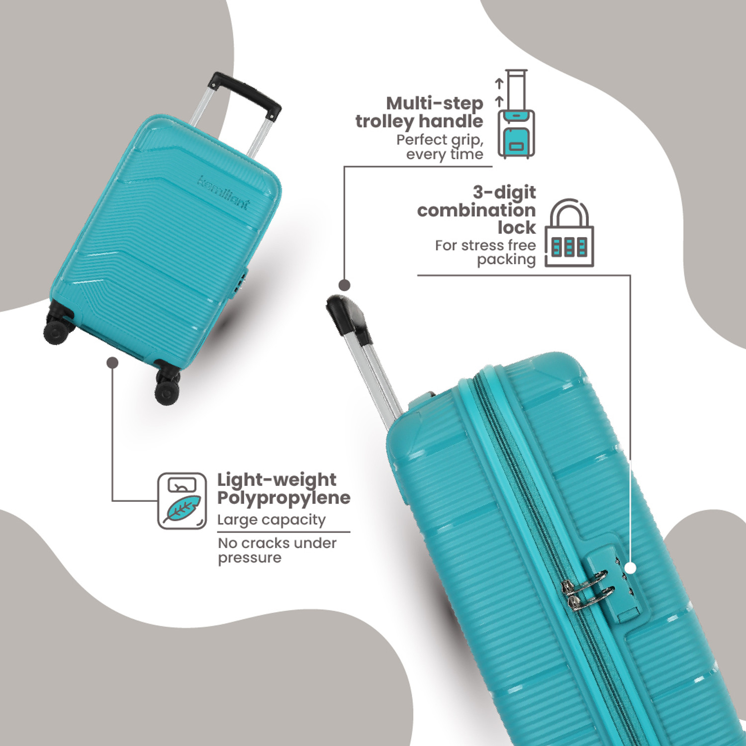 Image of KAMILIANT ARMOR Cabin Suitcase 8 Wheels - 21 inches