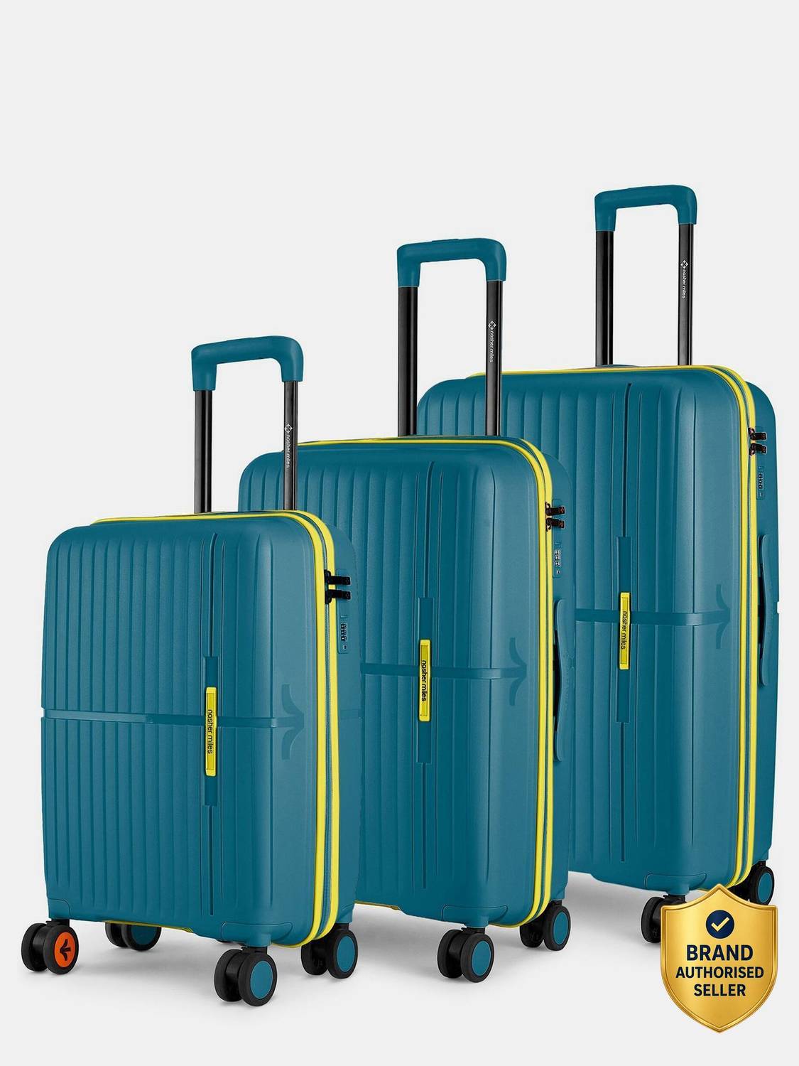 NASHER MILES Springfield HardSide Polypropylene 3 Navy Blue TrolleyBag(55, 65 & 75 cm) Cabin & Check-in Set 8 Wheels - 28 inch