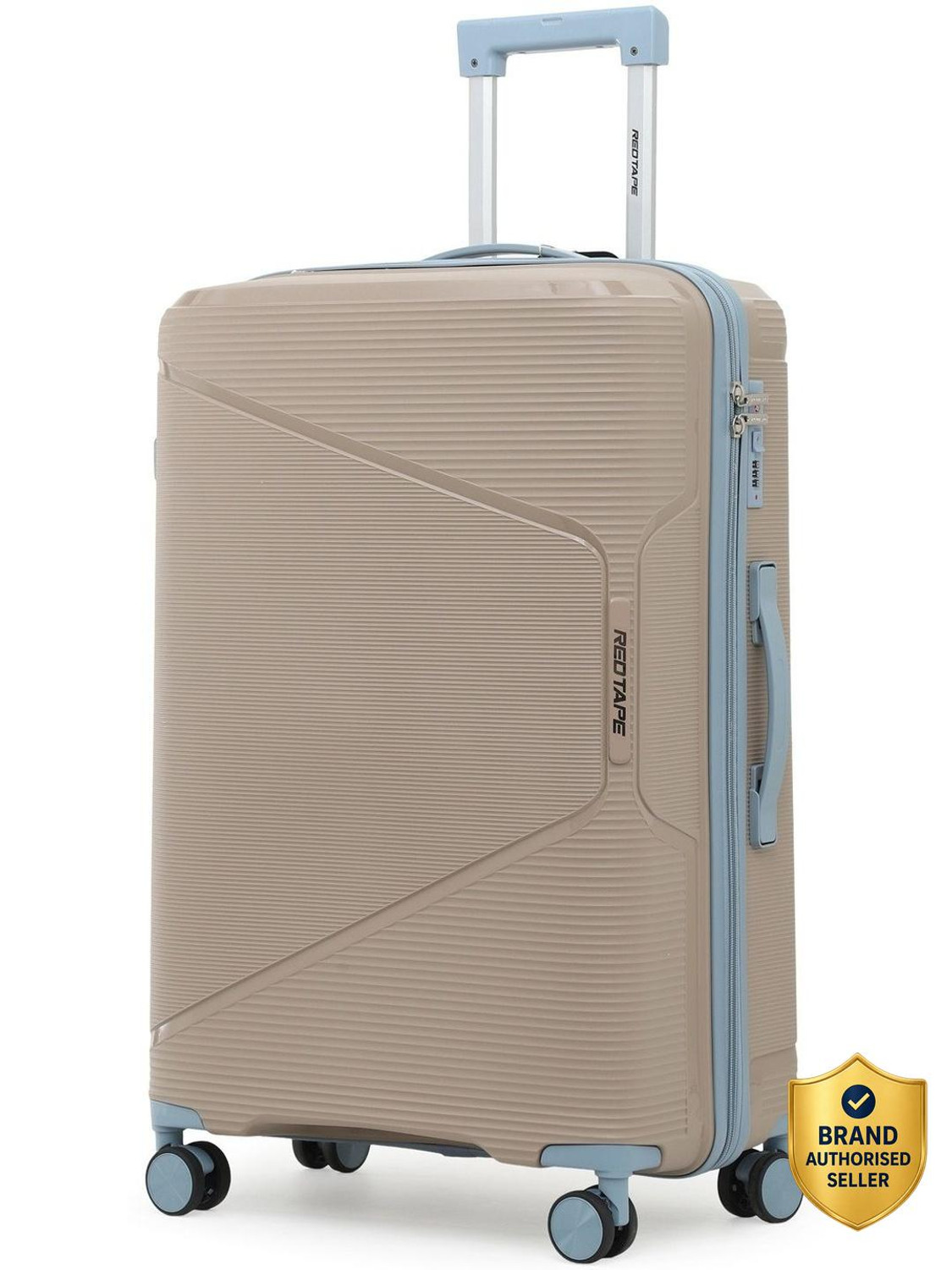 Image of Red Tape Unisex 100L Polypropylene Hard Trolley Bag With Mobile Holder Check-in Suitcase 8 Wheels - 28 inch