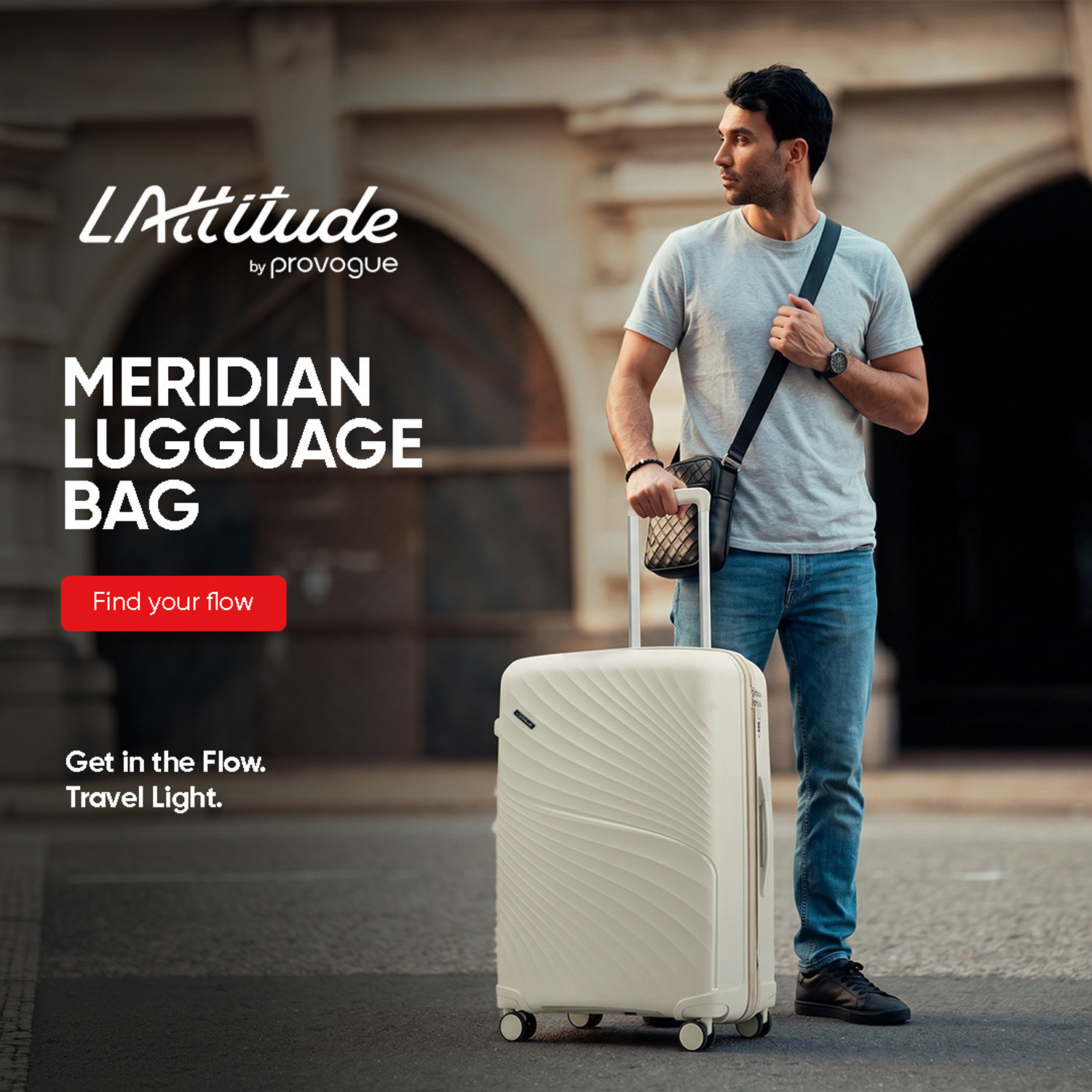 Image of LATTITUDE by Provogue MERIDIAN 75 8W GHOST GREY /LIMESTONE GREY Check-in Suitcase 8 Wheels - 28 inch