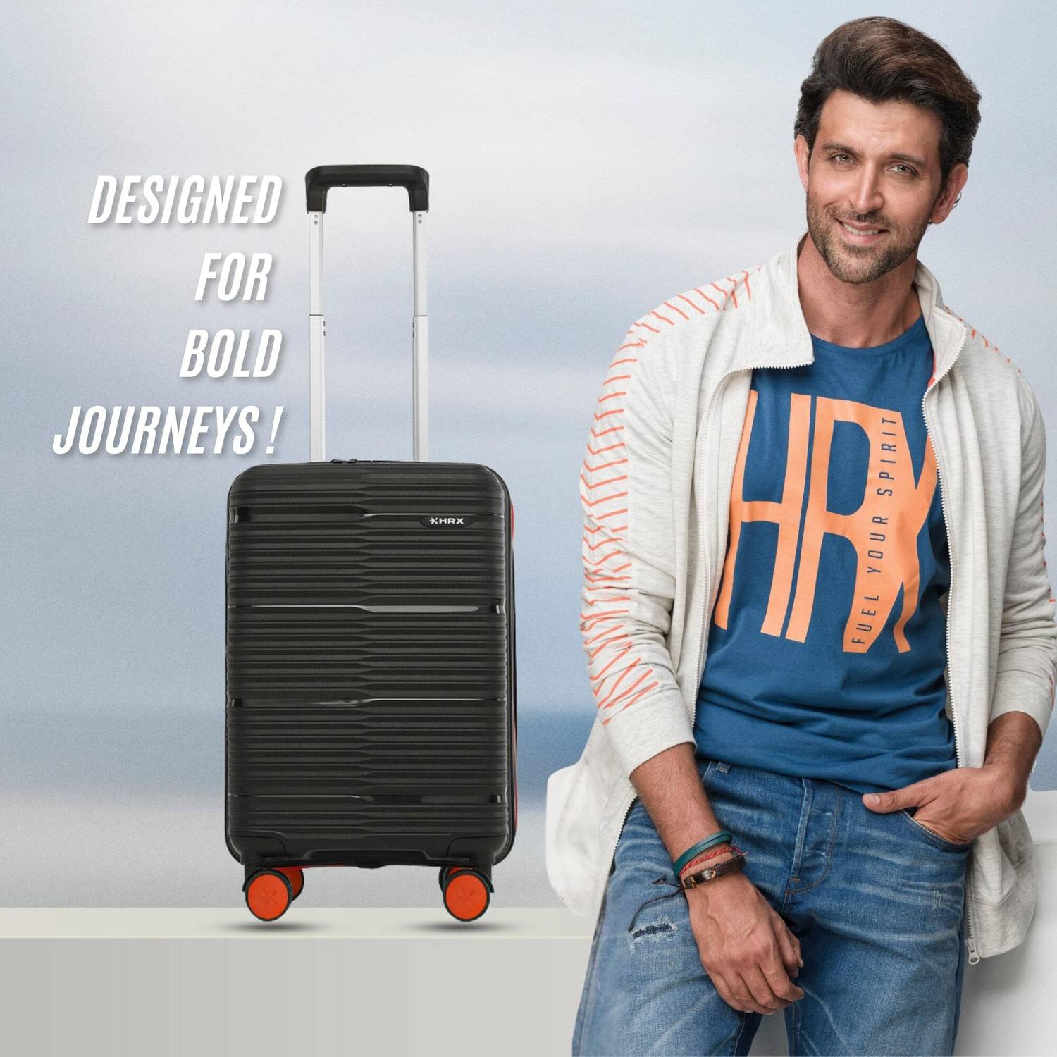 HRX by Hrithik Roshan Zanzibar Cabin Suitcase 8 Wheels - 22 inch