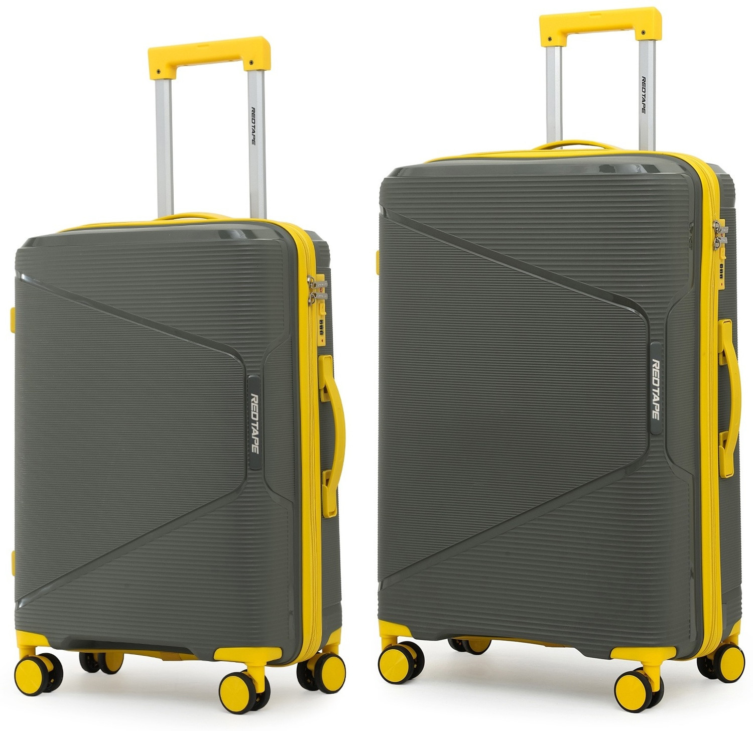 Image of Red Tape Unisex 100 % PP Hard Trolley Bag With Mobile Holder (Large 75 cm + Medium 64 cm) Check-in Suitcase 8 Wheels - 28 inch