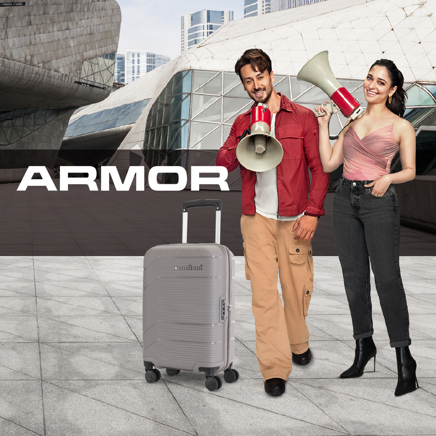 Image of KAMILIANT by American Tourister ARMOR Cabin Suitcase 8 Wheels - 21 inches