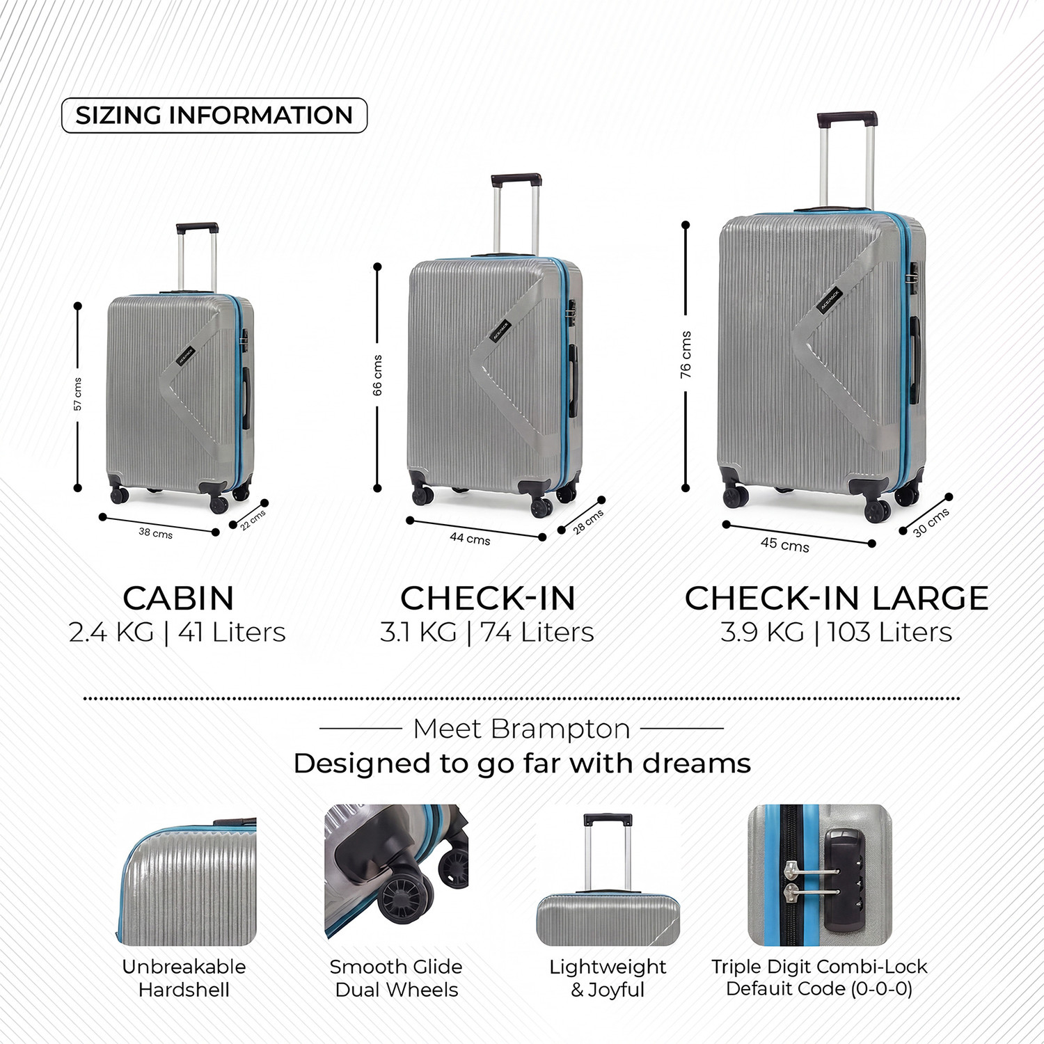 Image of ACEPACK Brampton Cabin & Check-in Set 8 Wheels - 28 inch