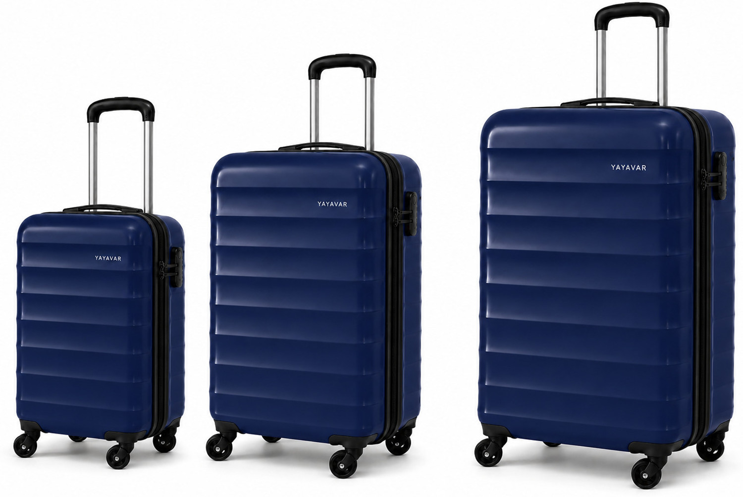 Image of YAYAVAR OSLO Scratchproof 360Degree Rotating Design Trolley Bag Cabin & Check-in Set 4 Wheels - 30 inch