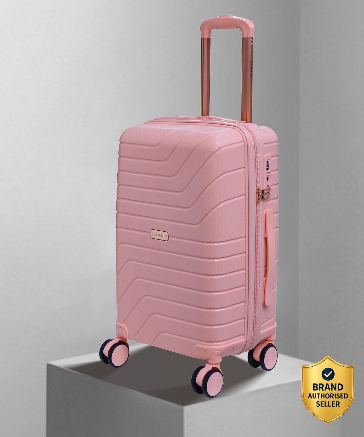 ROMEING 20 inch, Polypropylene Luggage, Pink 55 cm Cabin Trolley Bag Cabin Suitcase 8 Wheels - 20 inch