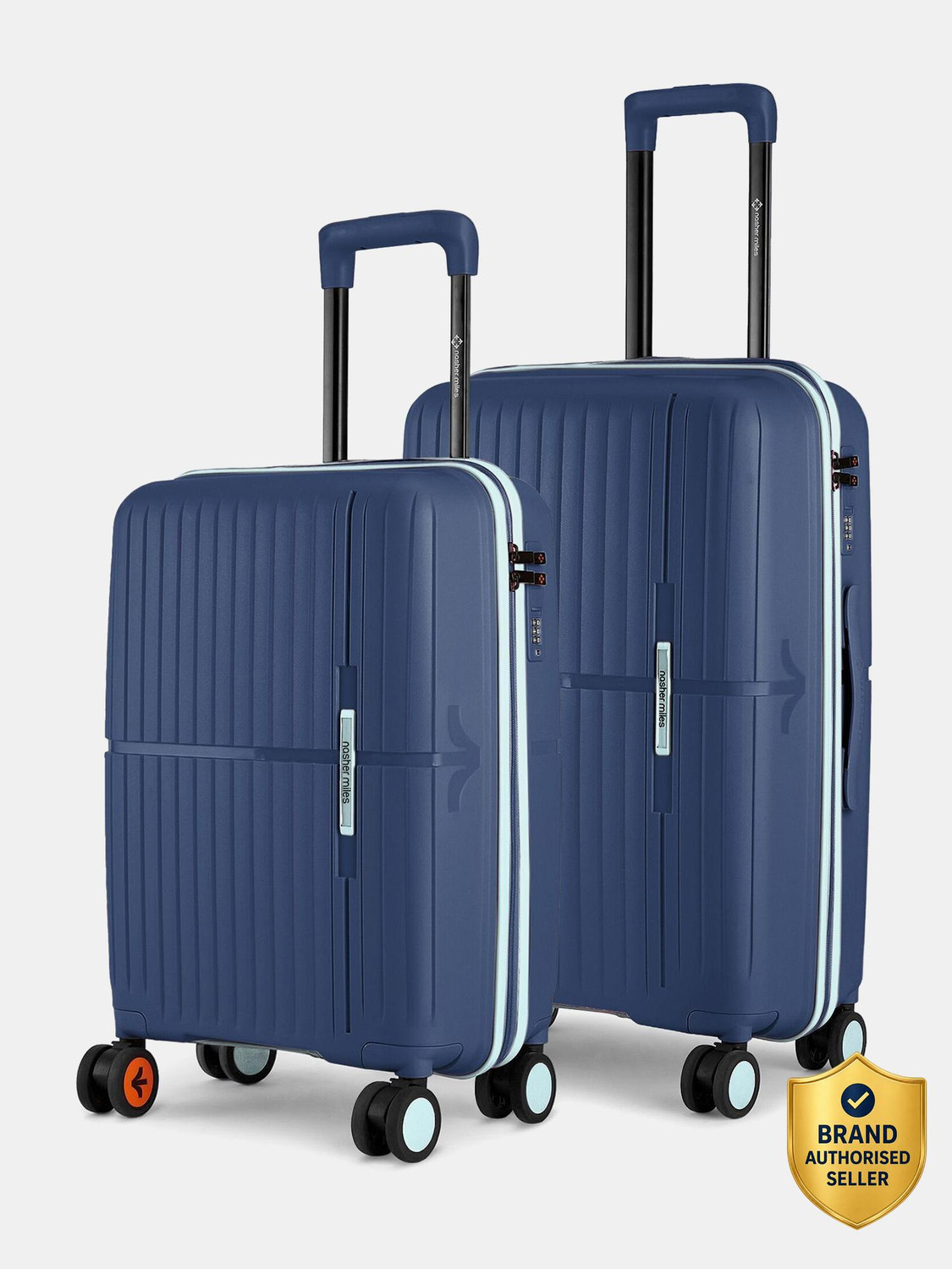 Image of NASHER MILES Springfield Hard-Sided Polypropylene Luggage Set of 2 Trolley Bag for Travel Cabin & Check-in Set 8 Wheels - 24 inch