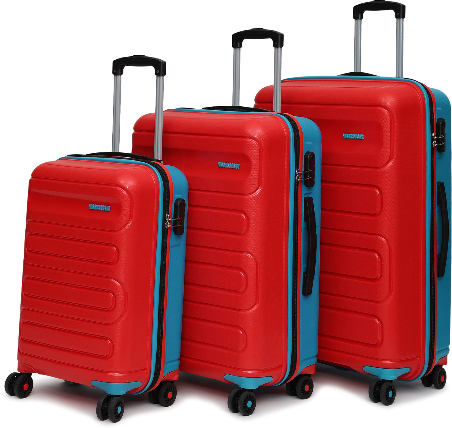 Image of YAYAVAR TOKYO REMIX FunColours UNBREAKABLE PREMIUM RANGE(5 YEARS INTERNATIONAL WARRANTY) Cabin & Check-in Set 8 Wheels - 28 inch
