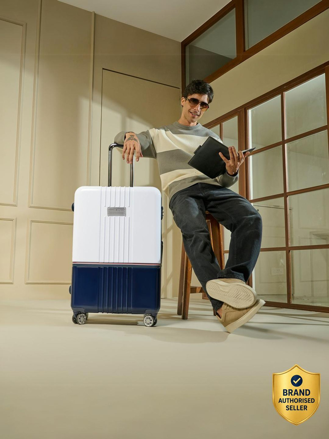 Image of TOMMY HILFIGER TWINS PRO Check-in Suitcase 8 Wheels - 30 Inch