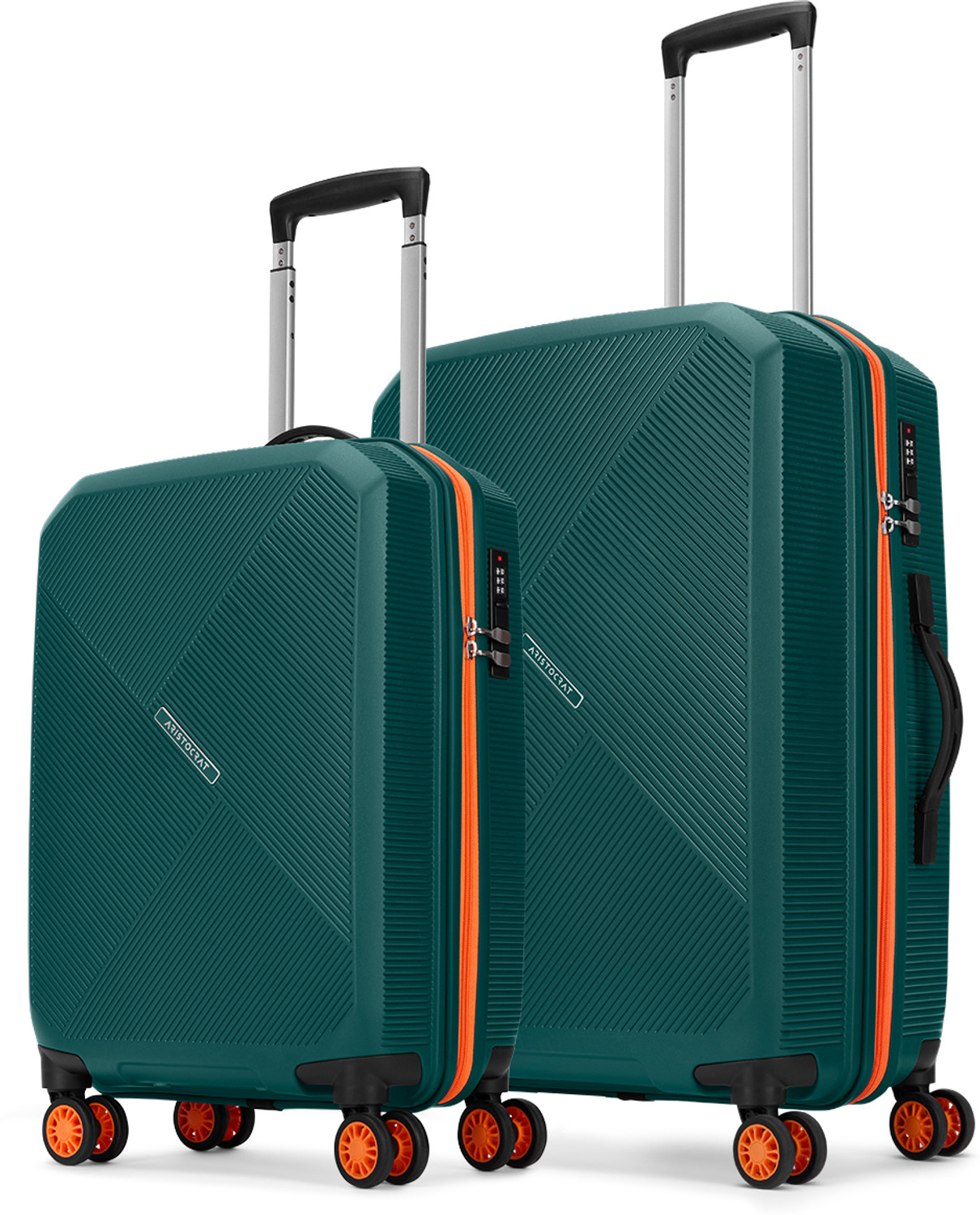 Image of ARISTOCRAT Apex Hard Side Polypropylene Luggage | Trolley Bag with Combination Lock Cabin & Check-in Set 8 Wheels - 27 Inch