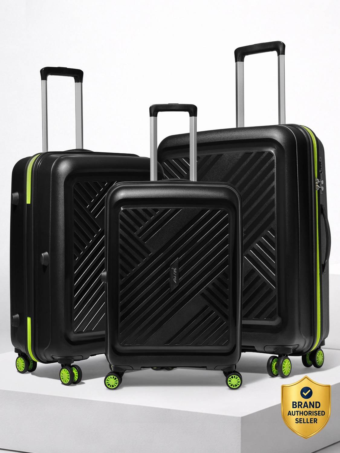 ALFA by VIP Rhino Strong Hard Side Luggage | Trolley Bag With Flushed Combination Lock Cabin & Check-in Set 8 Wheels - 30 Inch