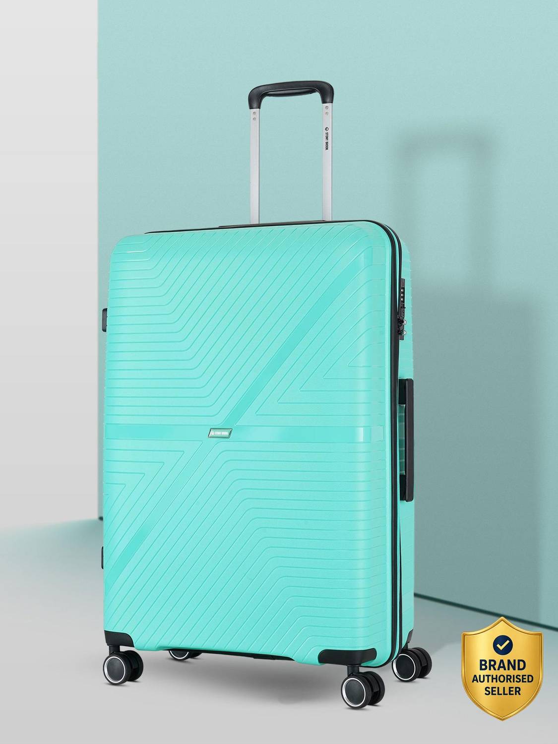 Stony Brook by Nasher Miles Axis Hard-Sided Polypropylene Check-in Luggage Light Blue 75cm Trolley Bag Check-in Suitcase 8 Wheels - 28 inch