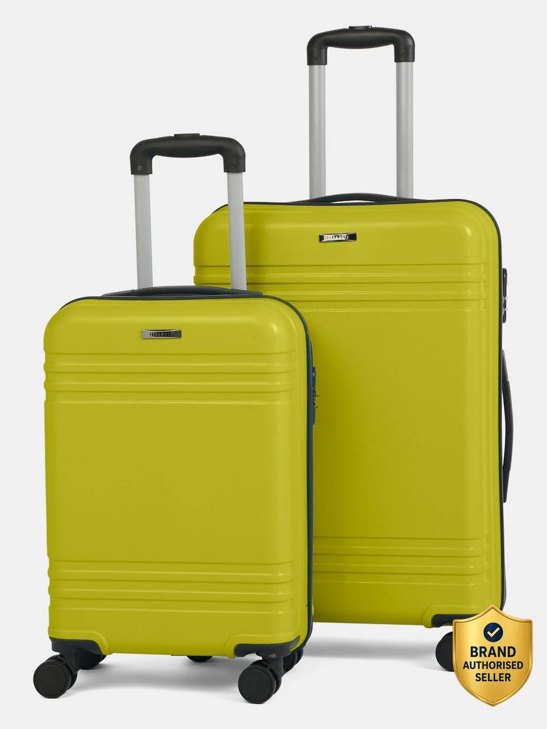 Teakwood Leathers Unisex Textured Trolley Bag (Small-Medium, Lime green) Cabin & Check-in Set 8 Wheels - 26 inch